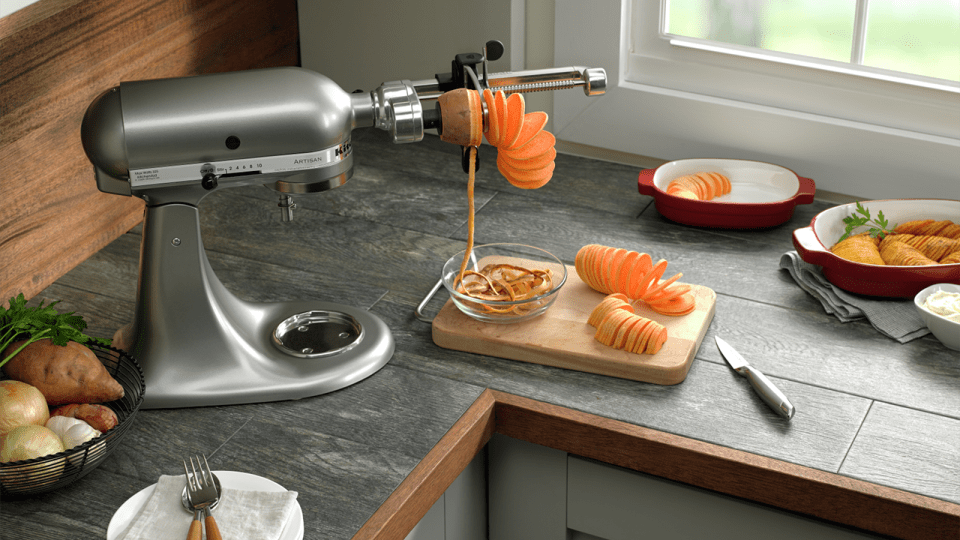 kitchenaid 5 blade core & slice spiralizer with peel