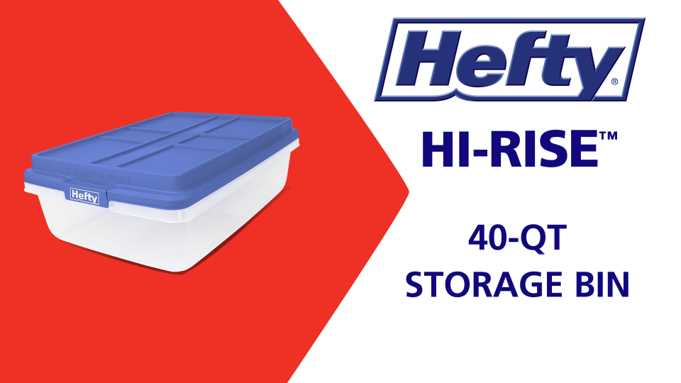 40 qt. Clear Hi Rise Storage Bin - 6 Units