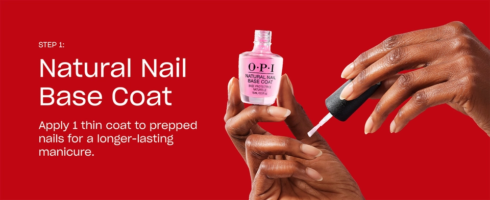 step 1 Apply OPI natural nail base coat