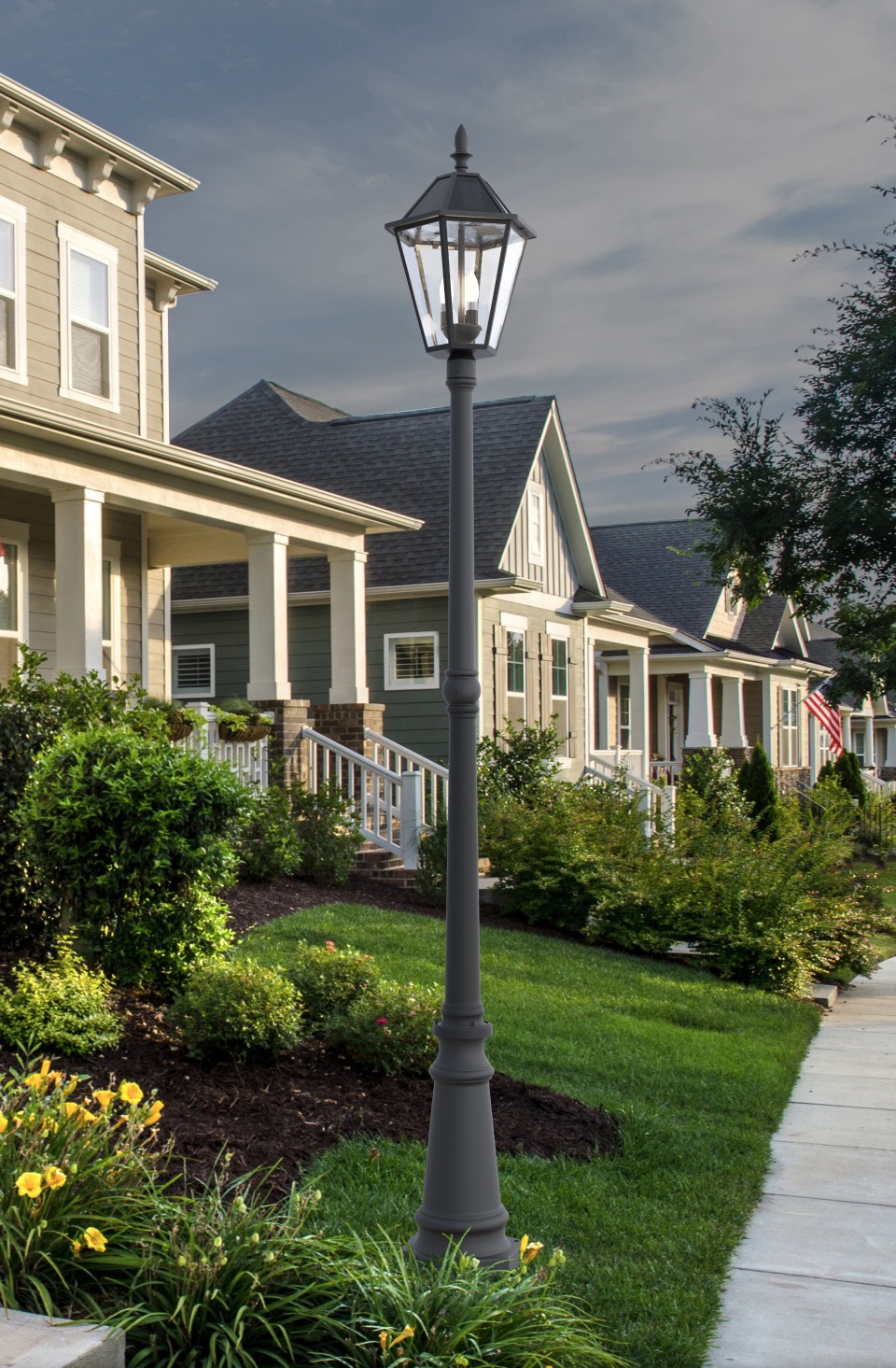 SmartYard outdoor solar LED lamp post black 300 lumen