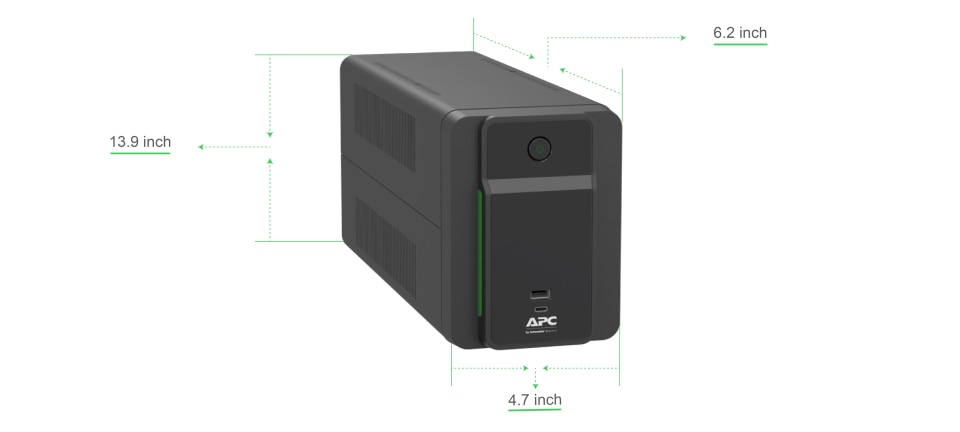 APC by Schneider Electric Back-UPS 750VA Tower UPS - Tower - 6 Hour  Recharge - 120 V Input - 4 x NEMA 5-15R 