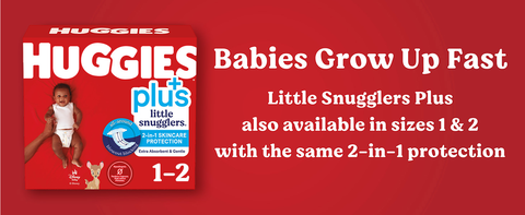 Babies grow quickly, which is why Little Snugglers Plus are available in multiple sizes