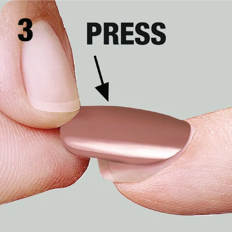 3. Align with cuticle, gently press on &amp; hold for 5 seconds.