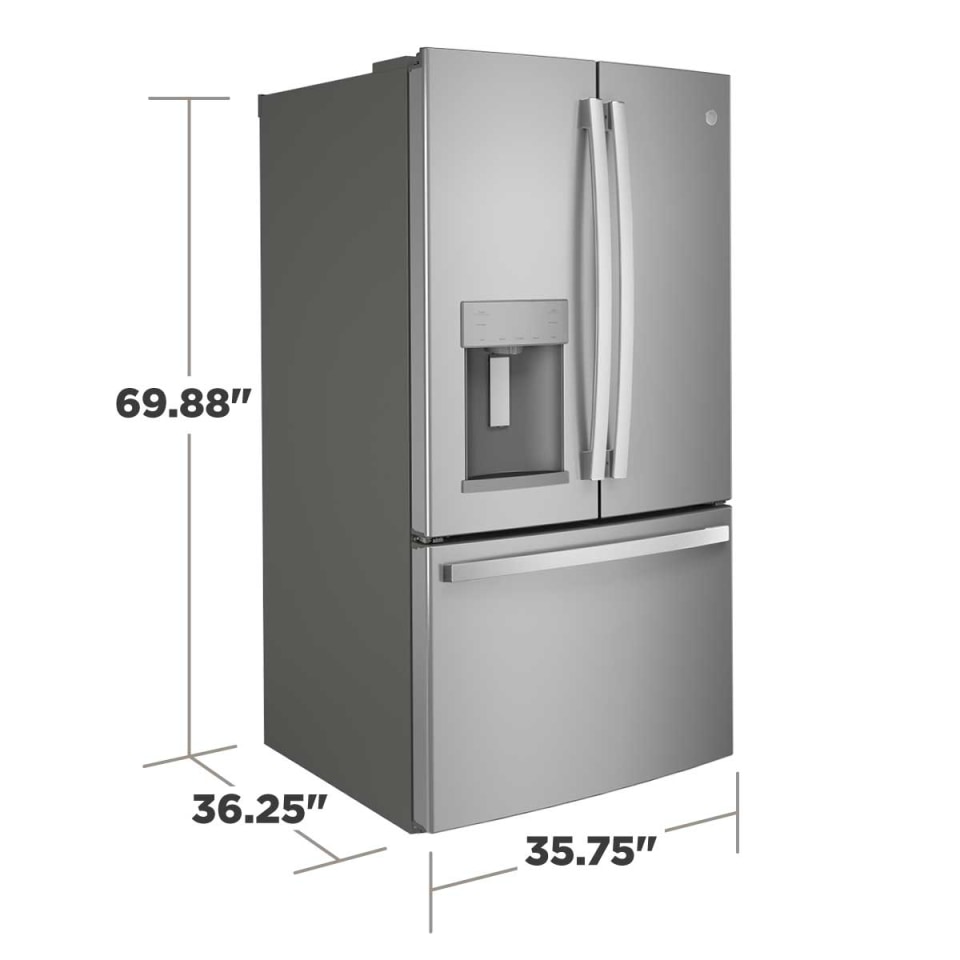 Ge 27 8 Cu Ft French Door Refrigerator With Ice Maker Slate Energy Star In The French Door Refrigerators Department At Lowes Com