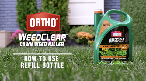 thumbnail video image 2 of Ortho WeedClear Lawn Weed Killer Ready-To-Use Refill, Kills Crabgrass, 1.33 gal., 2 of 9