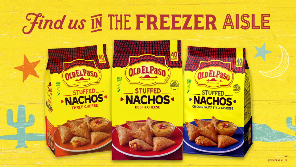 thumbnail video image 2 of Old El Paso Stuffed Nachos, Three Cheese, Frozen Snacks, 40 Ct, 17 oz, 2 of 15