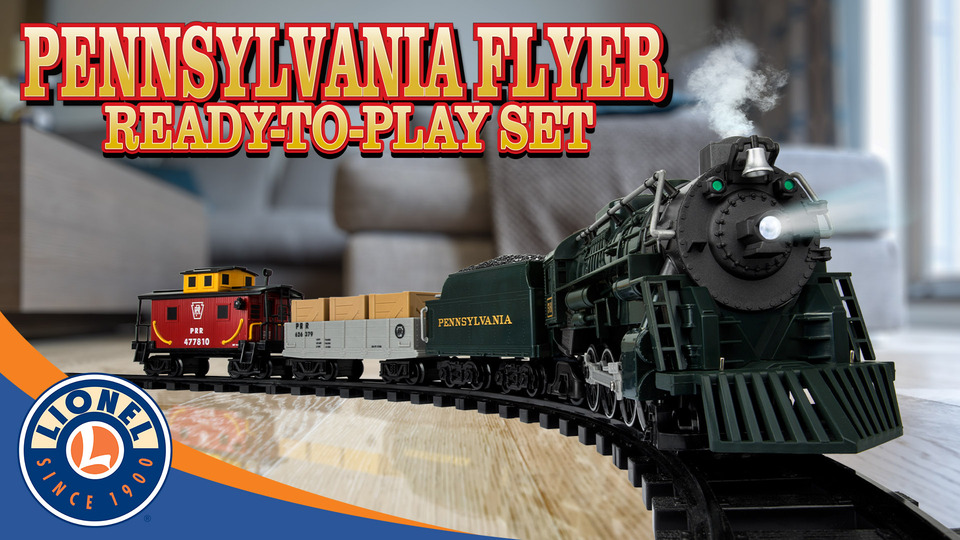 LIONEL Trains 2024 Pennsylvania Flyer Ready-to-Play Train Set with 50 x 73-Inch Track