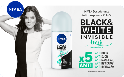 Desodorante Roll-On Nível Black And White Fresh Erva Doce 50ml