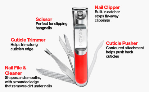 Revlon Catch-All Nail Clipper with Catcher, Stainless Steel Curved Bla –  Vitabox