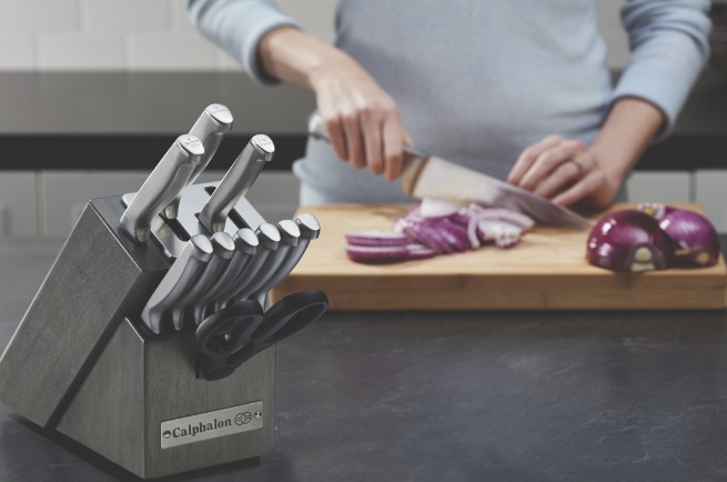 Calphalon 2107629 Select Self-Sharpening Stainless Steel 12-Piece Knife Block Set