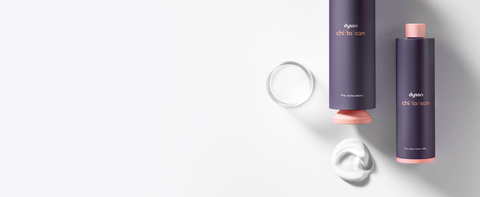 Dyson Pre-style cream 100mL next to Dyson Pre-style cream refill