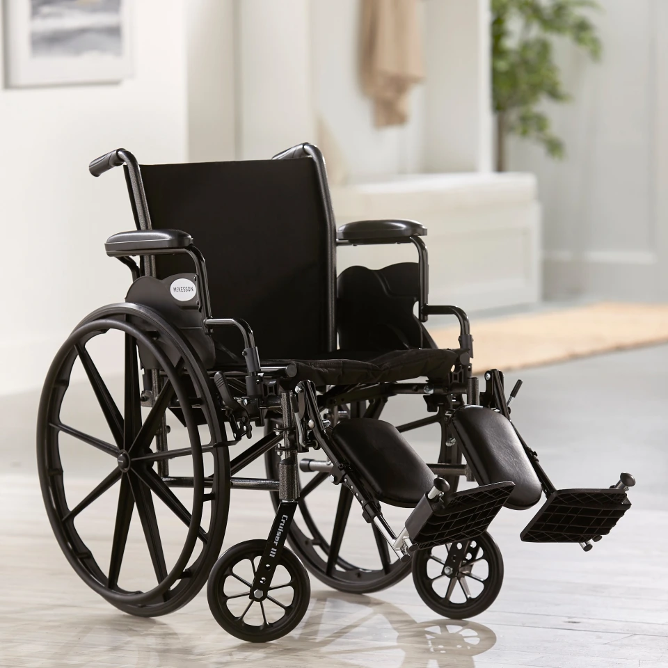 McKesson Black Lightweight Wheelchair, Steel, 18
