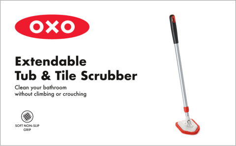 OXO Good Grips Extendable Tub & Tile Brush Scrubber & Extra Heads