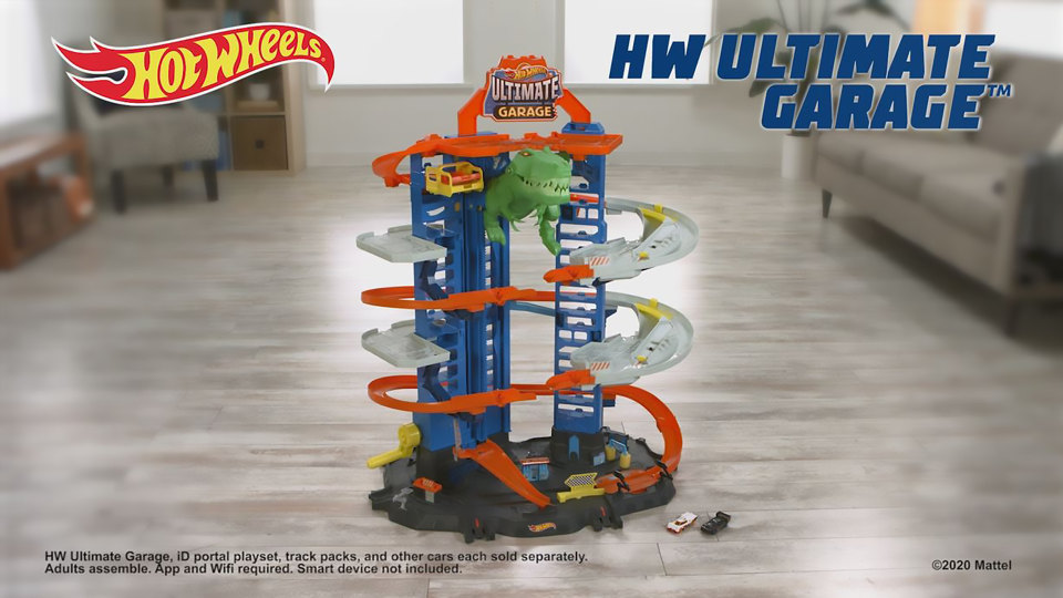 Hot Wheels City Robo T-Rex Ultimate Garage with 2 Cars 
