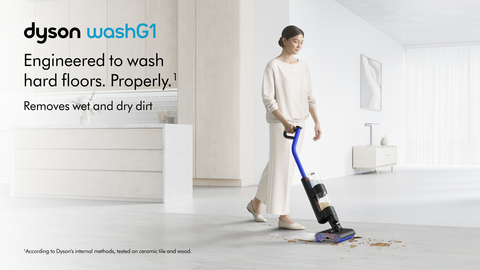 Dyson WashG1 Wet Cleaner in Matte Black and Ultra Blue