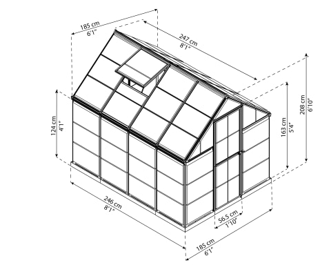 Palram - Canopia Harmony 6 ft. x 8 ft. Greenhouse with Starter Kit Model # 702545