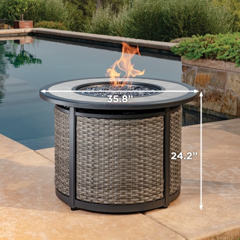 Madison Fire Pit Table Costco, 37 X 24 Round Fire Pit Cover