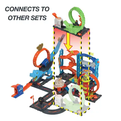 Hot Wheels Gator Loop Attack Race Track Set with Stunt Connectors 