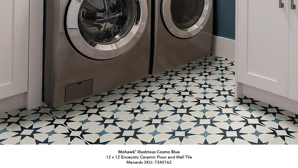 Mohawk® Retro Black 12 x 12 Ceramic Floor and Wall Tile