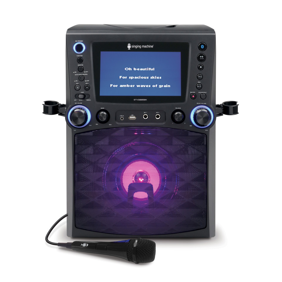 Singing Machine STVG885BK Bluetooth Karaoke System With 7" Color ...