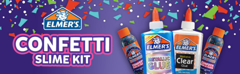  Elmer's Confetti Slime Kit, Slime Supplies Include Metallic  Glue, Clear Glue, Confetti Magical Liquid Slime Activator, 4 Count : Office  Products