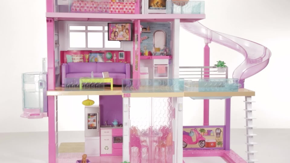 Barbie Dreamhouse 46.5 inch Dollhouse with Elevator, Pool, Slide and 70 Accessories Including Furniture and Household Items, Gift for 3 to 7 Year Olds, assembly required - image 2 of 12