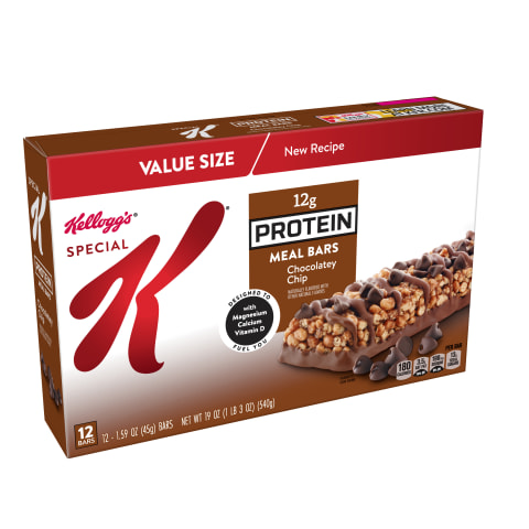 Special K Protein Bars, 12g Protein Snacks, Meal Replacement, Value Size,  Chocolate Peanut Butter, 19oz Box (12 Bars)