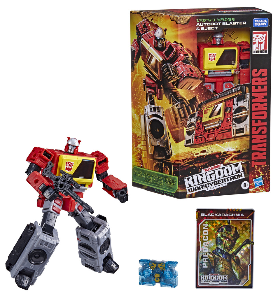 thumbnail video image 2 of Transformers Toys Generations War for Cybertron: Kingdom Voyager WFC-K44 Autobot Blaster & Eject - 8 and Up, 7-inch, 2 of 6