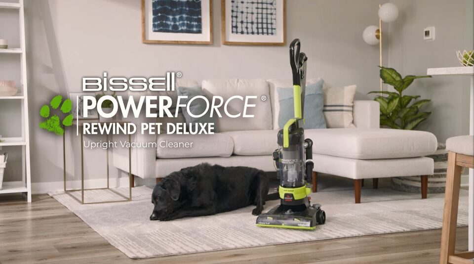 BISSELL PowerForce Helix Rewind Pet Deluxe Upright Vacuum with Live