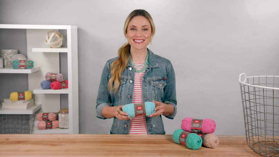 thumbnail video image 2 of (4 pack) Red Heart Scrubby Cotton Yarn-Fiji, 2 of 4