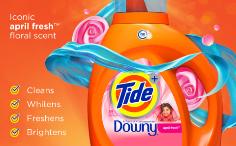 Tide HE Plus Downy April Fresh Liquid Laundry Detergent, 69 fl oz