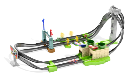 ミニカー Hot Wheels MARIOKART CIRCUIT TRACK SET Hot Wheels Mario Kart Race Track Set with 1:64 Scale Die