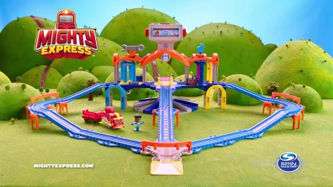 Mighty Express, Mission Station outlets Playset with exclusive toy train, lights and sou