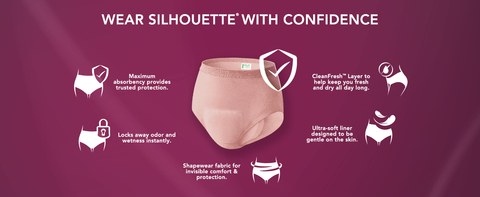 Depend Silhouette Adult Incontinence Underwear for Women, Maximum  Absorbency, XL, Pink/Black/Berry, 10 Count