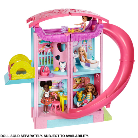 Mercurio Óptima hielo Barbie Chelsea Casa de juegos Casa de dos pisos para muñecas de juguete con  accesorios | HCK77 | MATTEL