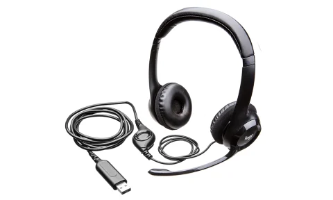 Logitech H390 Computer Headset, Over-the-Head, Black (981