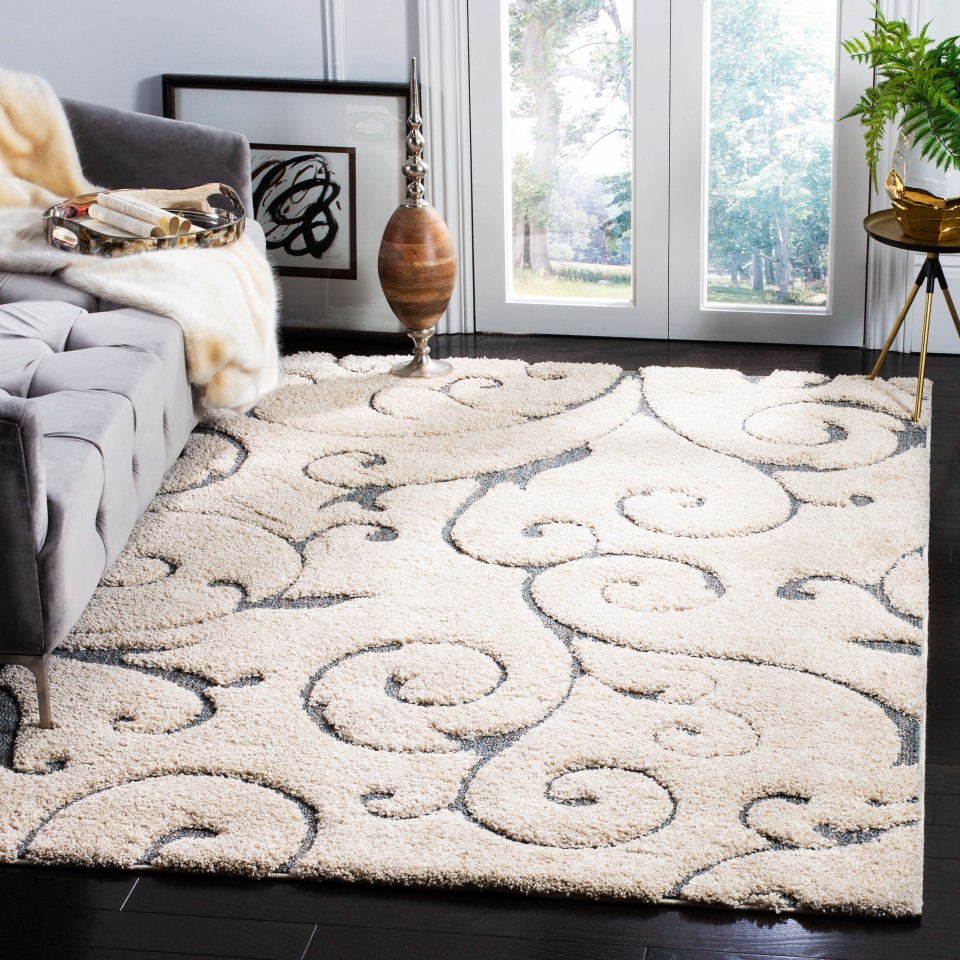 Safavieh Votive Shag 8 x 10 Dark Brown/Smoke Indoor Floral/Botanical Area Rug Safavieh Votive Shag 8 x 10 Dark Brown/Smoke Indoor Floral/Botanical Area Rug