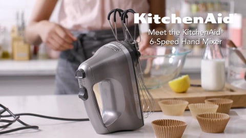 KitchenAid 6 Speed Hand Mixer with Flex Edge Beaters KHM6118 Ice