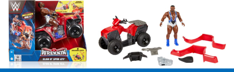 Mattel WWE - Figuras de acción Wrekkin Slam N Spin ATV Breakaway Car con  Big E de 6 pulgadas figura de juguete para niños y coleccionistas