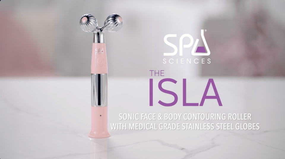 thumbnail video image 2 of Spa Sciences ISLA Sonic Ice & Heat Contouring Roller, Stainless Steel for Face & Neck, Reduces Puffiness, Fine Lines, and Wrinkles, Suitable for All Skin Types, For Anti-Aging & Skin Rejuvenation, 2 of 12