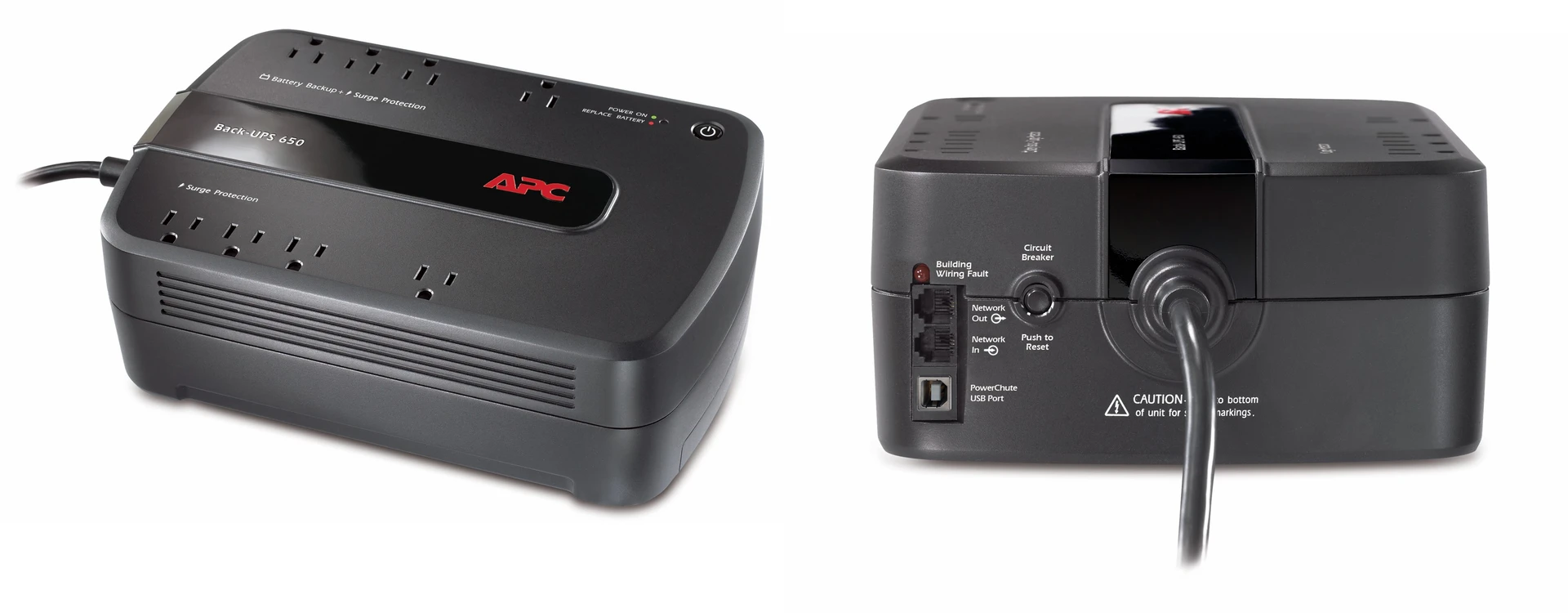 APC Back-UPS 650 Battery Backup & Surge Protector w/ USB, 8 APC Back-UPS 650 Battery Backup & Surge Protector w/ USB, 8