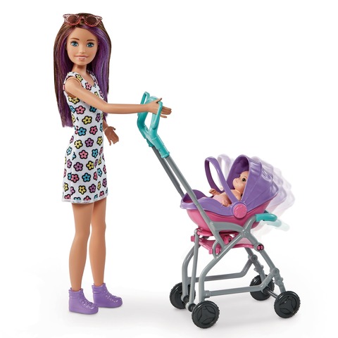 Christus Tips conservatief Barbie Skipper Babysitters Inc. Stroller Playset with Skipper & Baby Dolls,  Plus 5 Accessories - Walmart.com