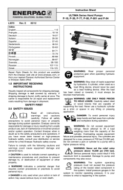 Enerpac - Manual Hydraulic Pump: 1 Stage, 0.5″ Piston Dia, Steel Pump -  80021322 - MSC Industrial Supply