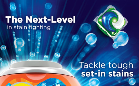 The next-level in stain fighting with Tide PODS+Ultra Oxi. Tackle tough set-in stains