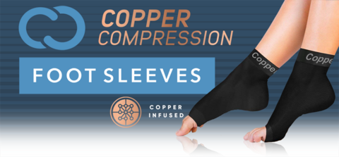 Copper Compression Foot Sleeves Copper Infused