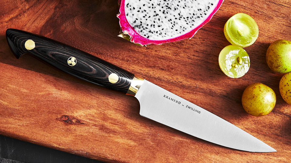 thumbnail video image 2 of KRAMER by ZWILLING EUROLINE Carbon Collection 2.0 6-inch Chef's Knife, 2 of 5