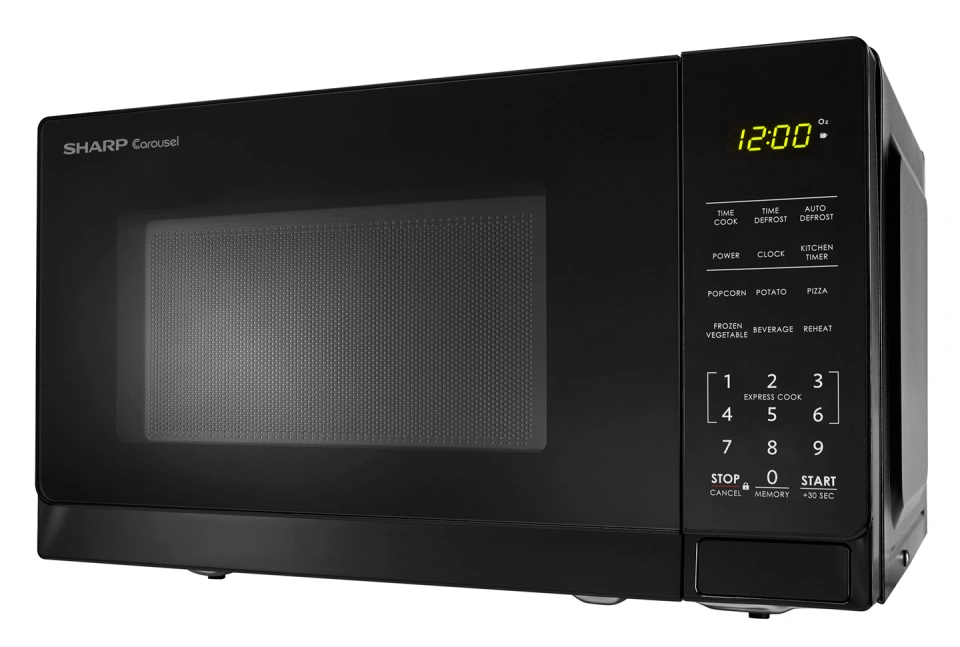 0.7 cu. ft. 700W Sharp Black Carousel Countertop Microwave Oven
