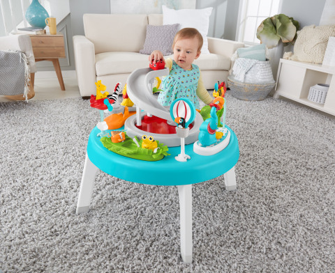 Fisher-Price Baby To Toddler Toy 3-In-1 Sit-To-Stand Activity Center With  Music Lights And Spiral Ramp, Jazzy Jungle