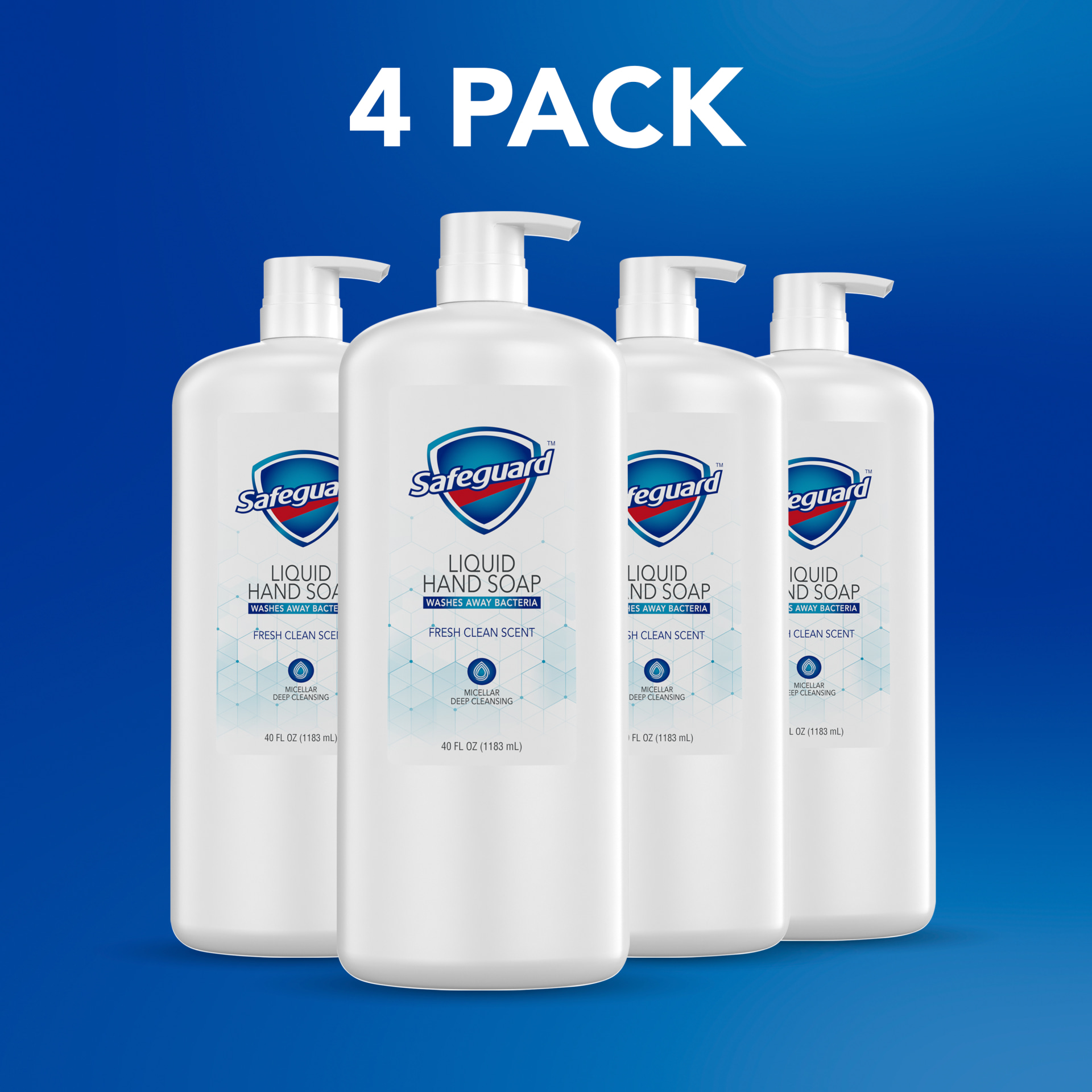 2 Pack Safeguard Liquid Hand Soap, Micellar Deep Cleansing 40 FL OZ