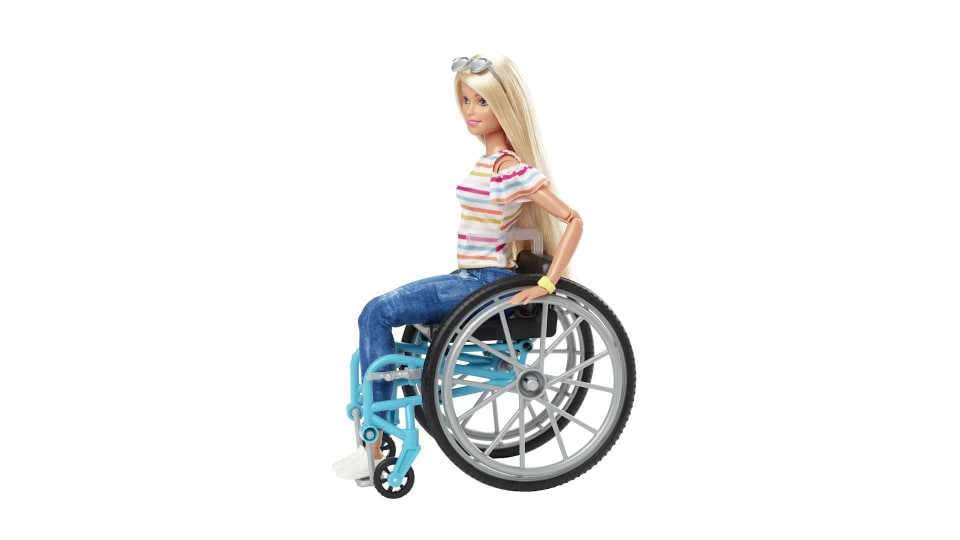 thumbnail video image 2 of Barbie Fashionistas Doll, Blonde Hair with Wheelchair & Ramp, 2 of 10